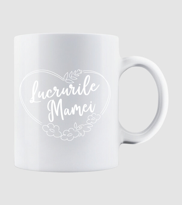 lucrurile mamei model alb pe tricou