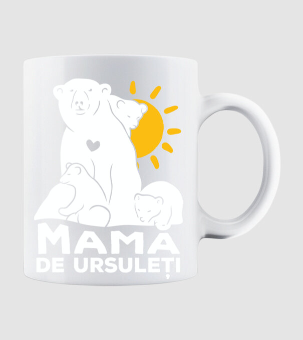 Minunată mamă de ursuleți model alb pe tricou