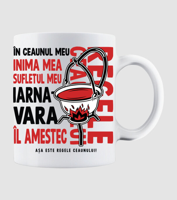În ceaunul meu - Inima mea - Sufletul meu - Iarna - Vara - Îl amestec - Așa este regele ceaunului! - Regele ceaunului model alb pe tricou