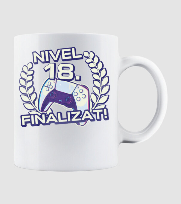 Nivel 18 finalizat! model alb pe tricou