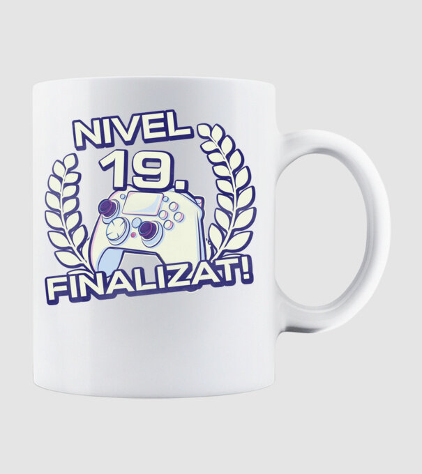 Nivel 19 finalizat! model alb pe tricou