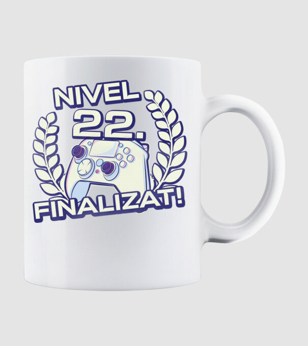 Nivel 22 finalizat! model alb pe tricou