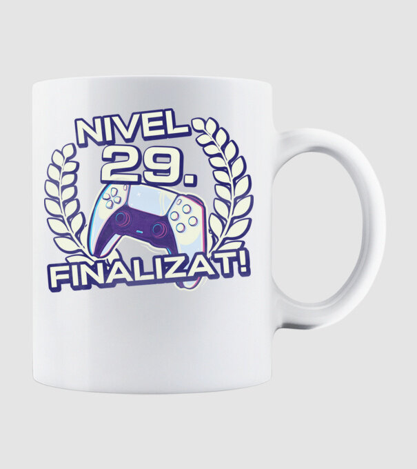 Nivel 29 finalizat! model alb pe tricou