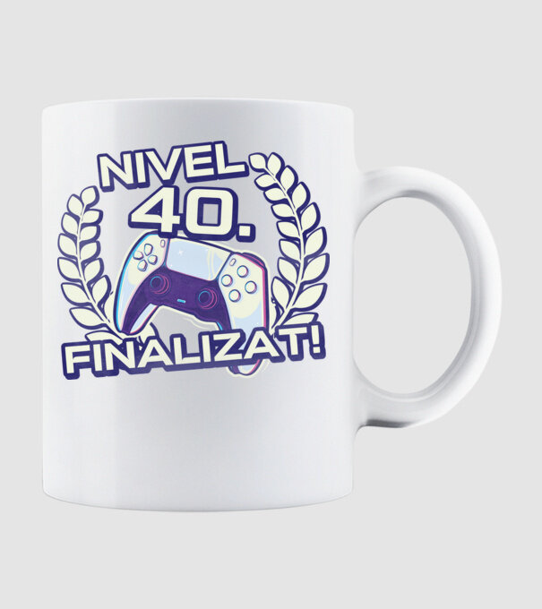 Nivel 40 finalizat! model alb pe tricou