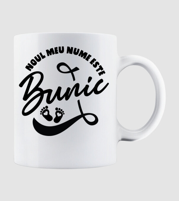 Noul meu nume este Bunic model alb pe tricou