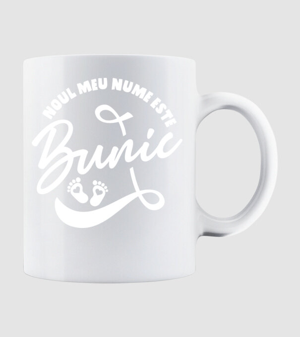 Noul meu nume este Bunic model alb pe tricou
