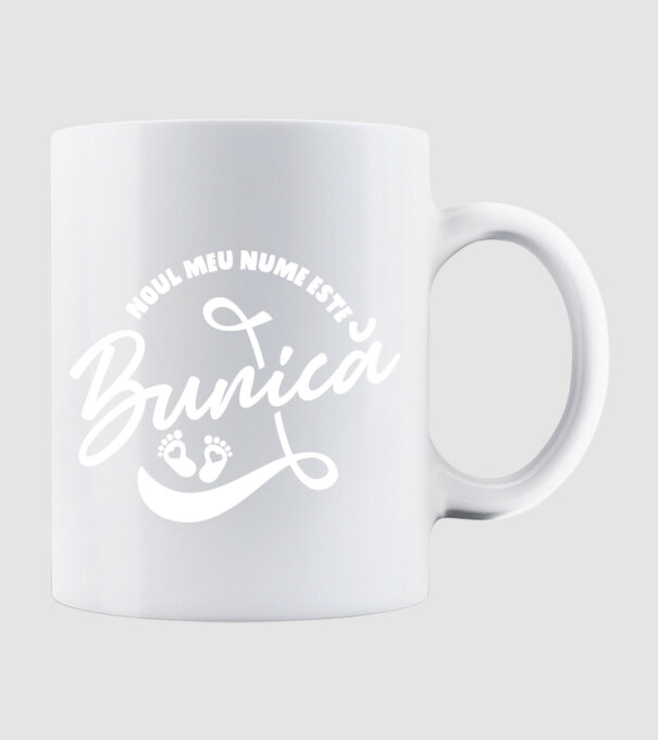 Noul meu nume este Bunică model alb pe tricou