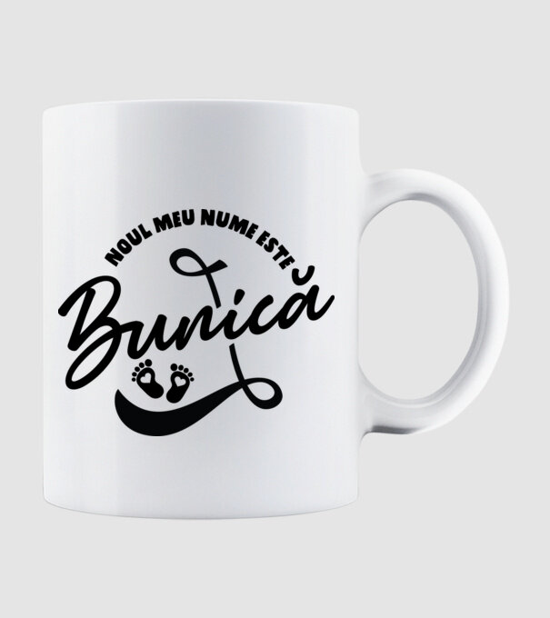 Noul meu nume este Bunică model alb pe tricou