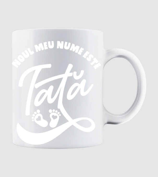 Noul meu nume este Tată model alb pe tricou