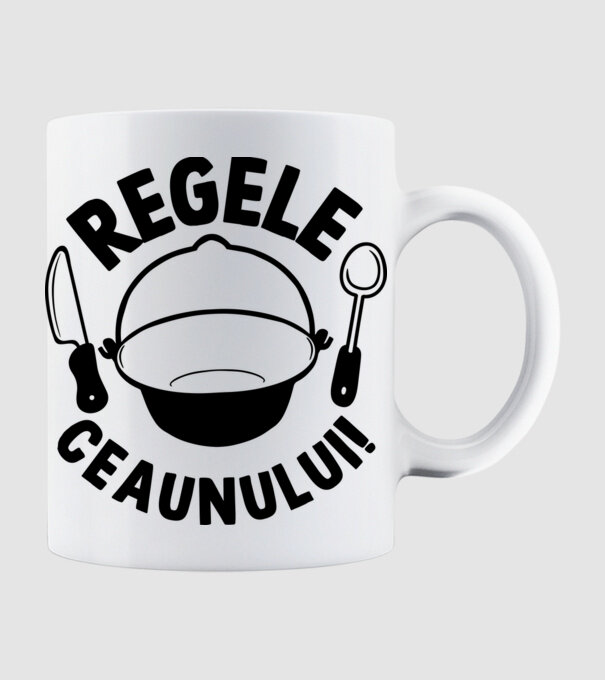 Regele - ceaunului! model alb pe tricou