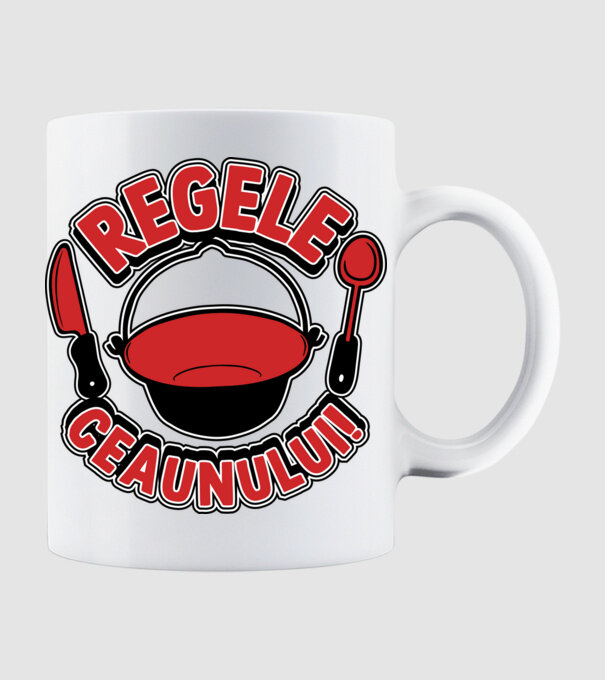 Regele - ceaunului! model alb pe tricou