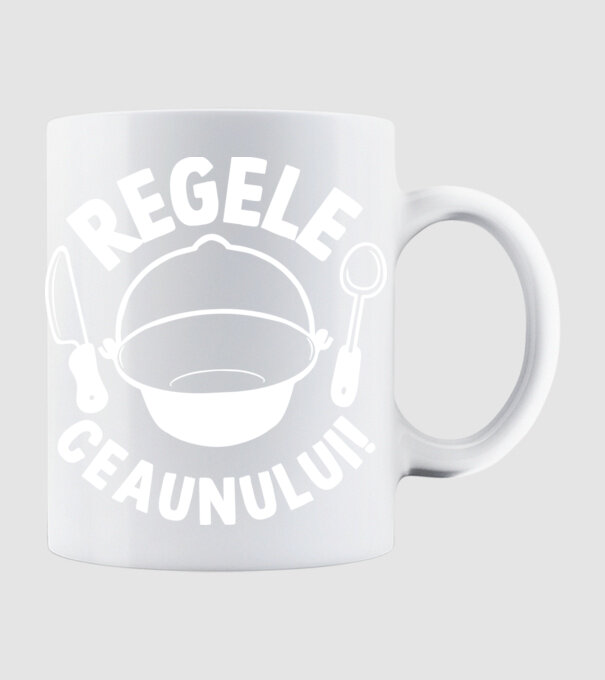 Regele - ceaunului! model alb pe tricou