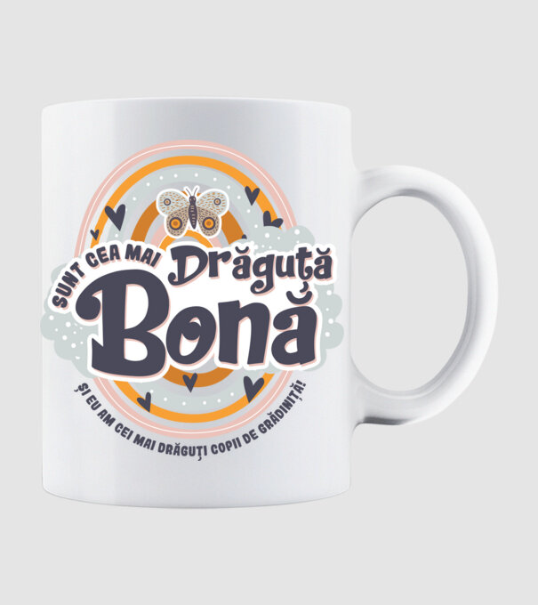 Sunt cea mai drăguță bonă! ... și eu am cei mai drăguți copii de grădiniță! model alb pe tricou