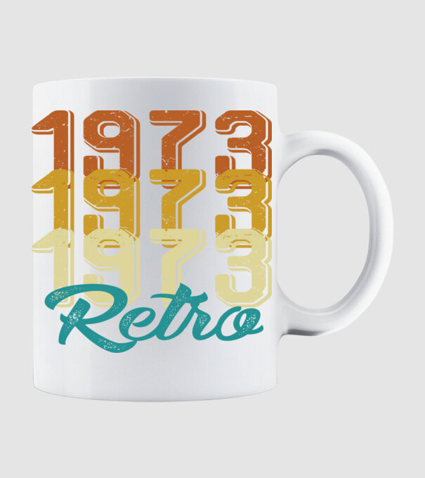 1973 retro model alb pe tricou