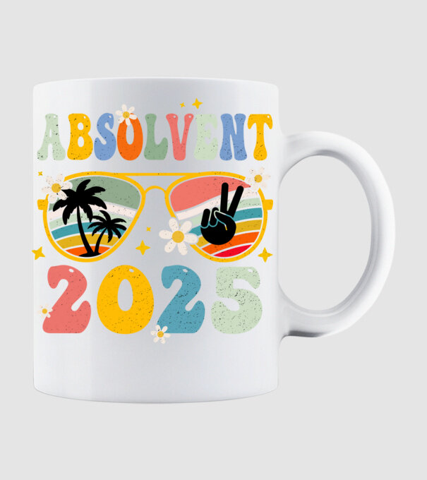 Absolvent 2025 model alb pe tricou