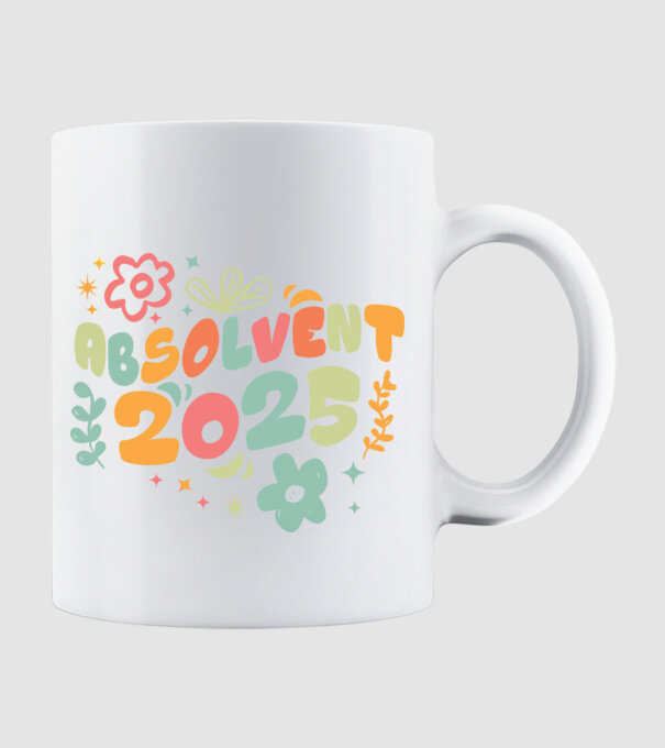 Absolventa 2025 model alb pe tricou