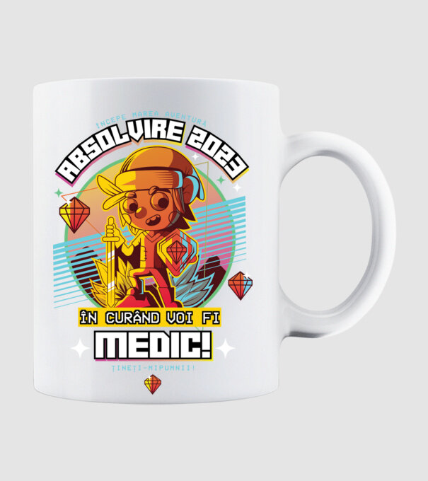 absolvire 2023 medic model alb pe tricou