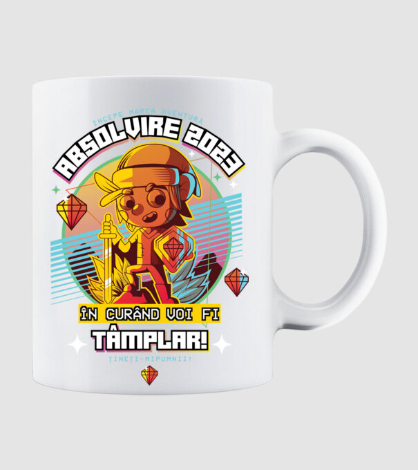 absolvire 2023 tâmplar model alb pe tricou
