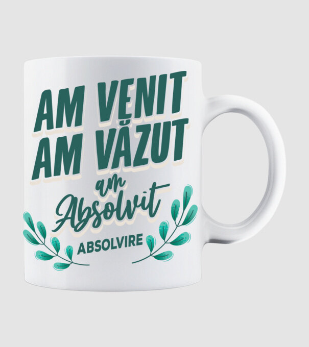 Absolvire model alb pe tricou