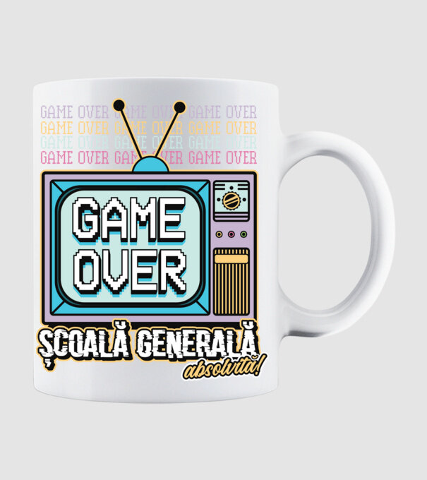Absolvire retro școală generală model alb pe tricou