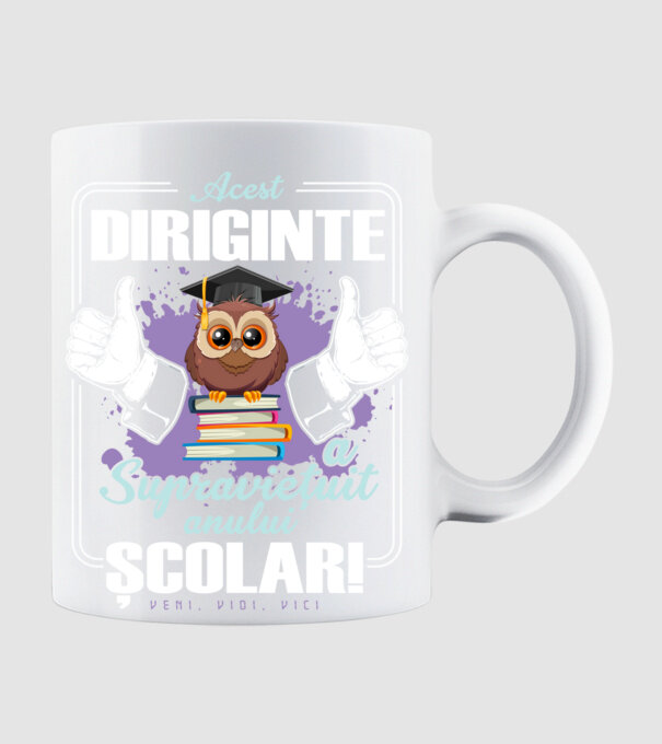 Acest diriginte a supraviețuit anului școlar! - veni, vidi, vici model alb pe tricou