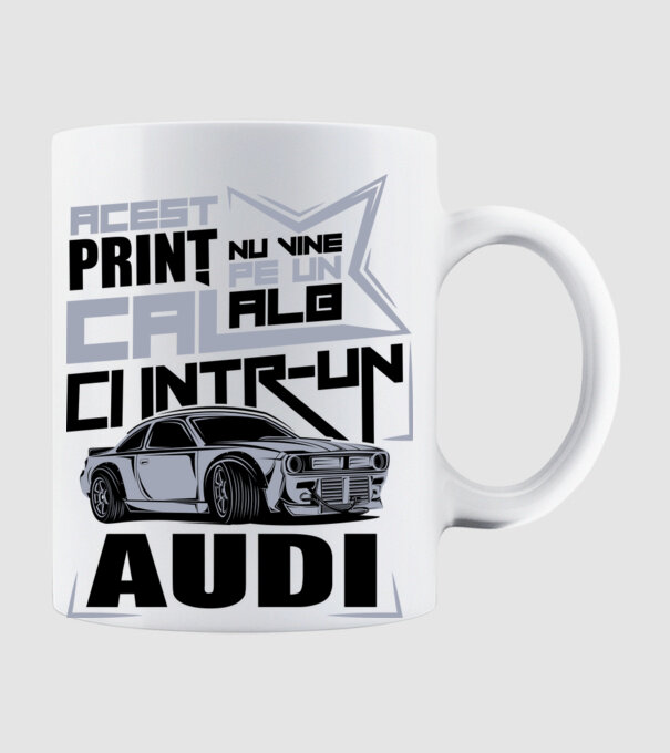 Acest prinț nu vine pe un cal alb, ci într-un Audi model alb pe tricou