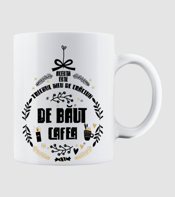 acesta este tricoul meu de Crăciun_de băut cafea model alb pe tricou