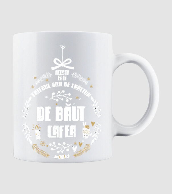 acesta este tricoul meu de Crăciun_de băut cafea model alb pe tricou