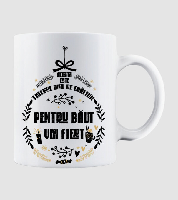 acesta este tricoul meu de Crăciun_pentru băut vin fiert model alb pe tricou
