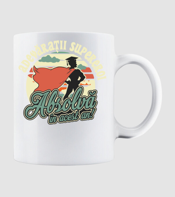 Adevărații supereroi model alb pe tricou