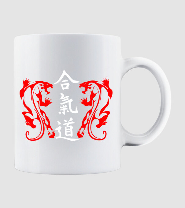 Aikido 2 model alb pe tricou