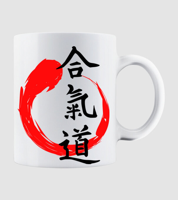 Aikido model alb pe tricou