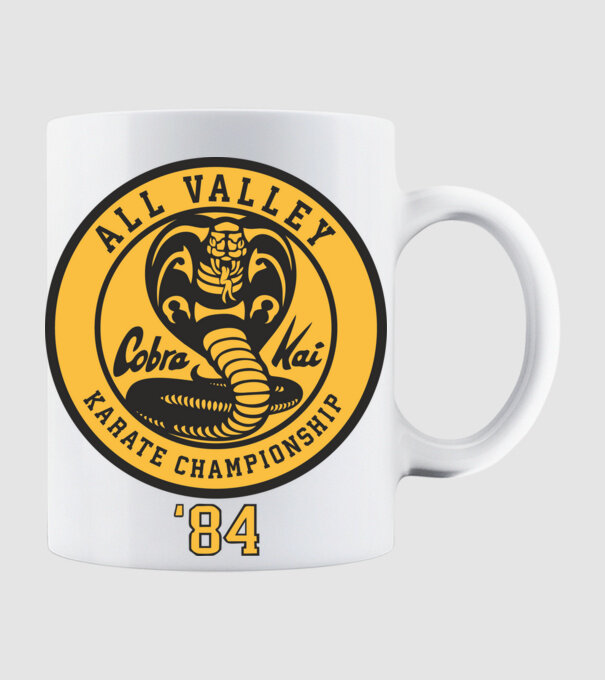 all valley karate cobra kai model alb pe tricou