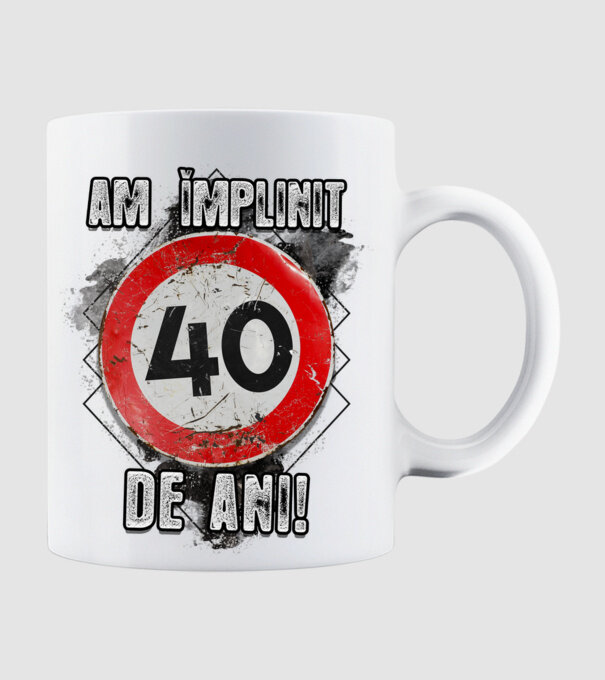 Am împlinit 40 de ani! model alb pe tricou