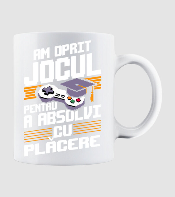 Am oprit jocul absolvent negru model alb pe tricou