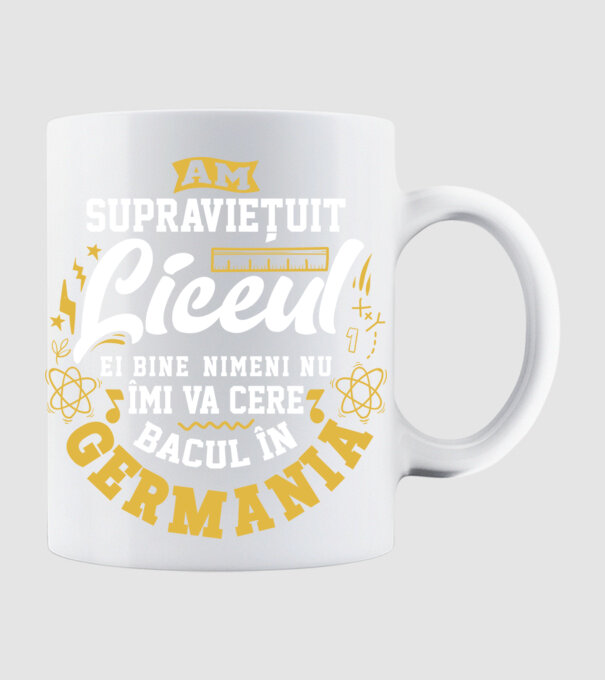 Am supraviețuit liceul model alb pe tricou