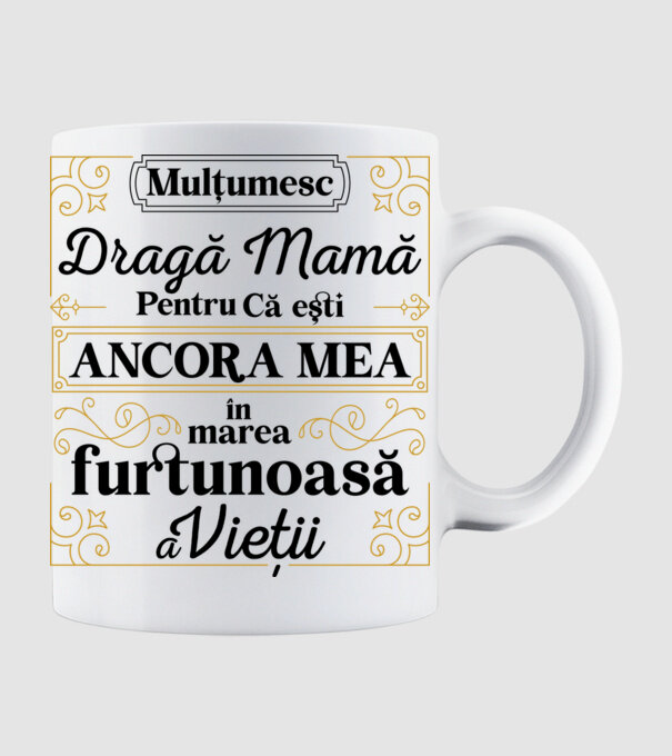 Ancora mea model alb pe tricou