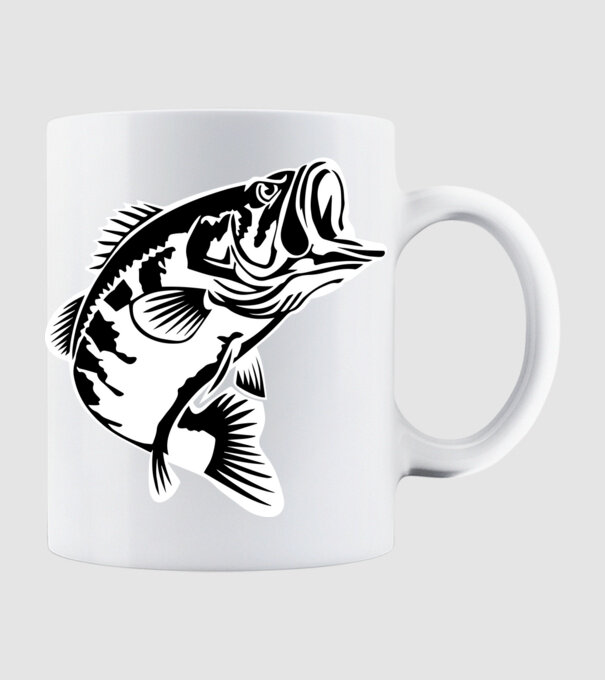 AngryFish model alb pe tricou