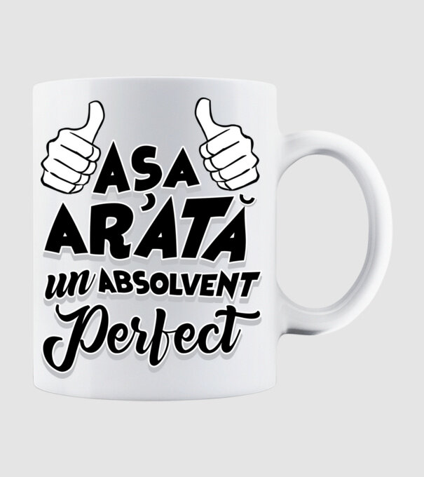 Așa arată un absolvent perfect model alb pe tricou