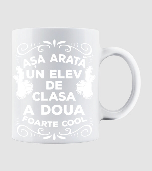 Așa arată un elev de clasa a doua foarte cool model alb pe tricou