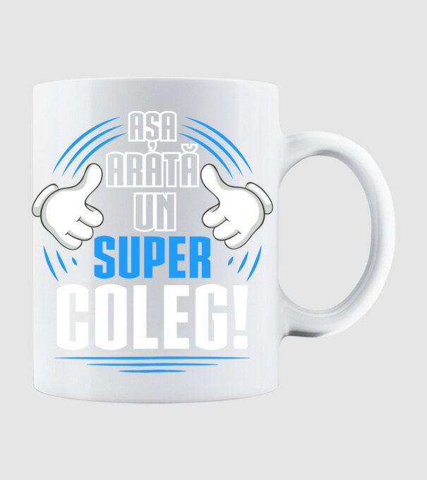 Așa arată un super coleg D4769145 model alb pe tricou