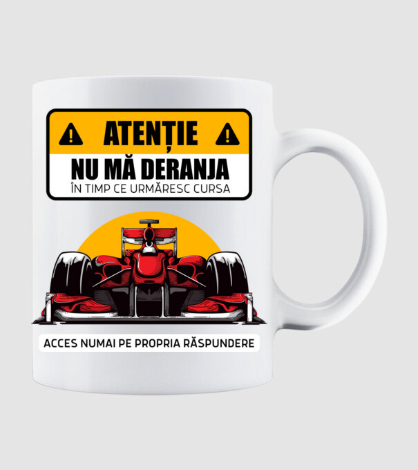 Atenție model alb pe tricou