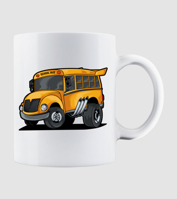 Autobuze model alb pe tricou