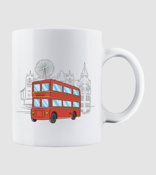 Autobuze model alb pe tricou