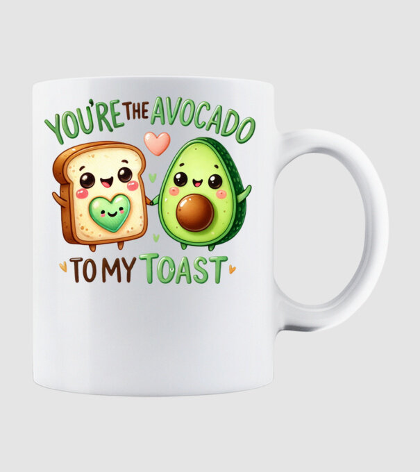 Avocado to my Toast model alb pe tricou