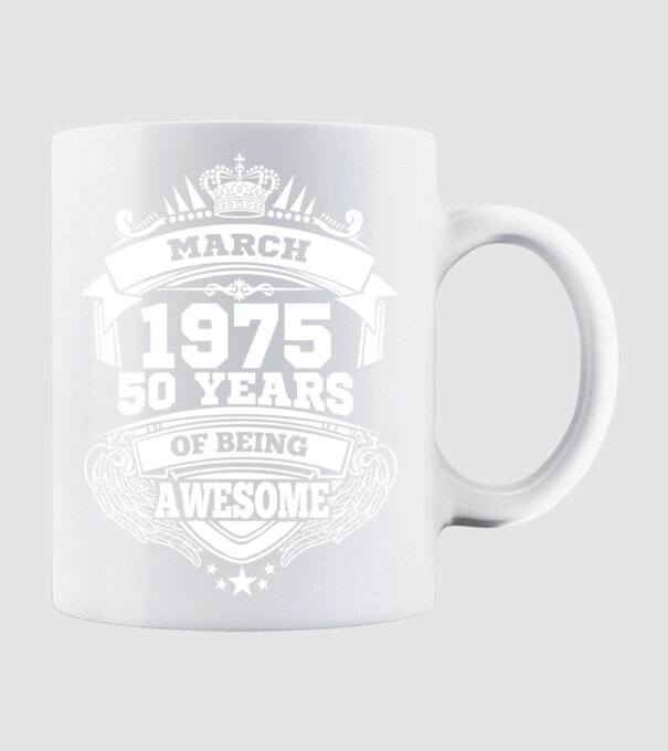 Awesome being of april 1975 model alb pe tricou