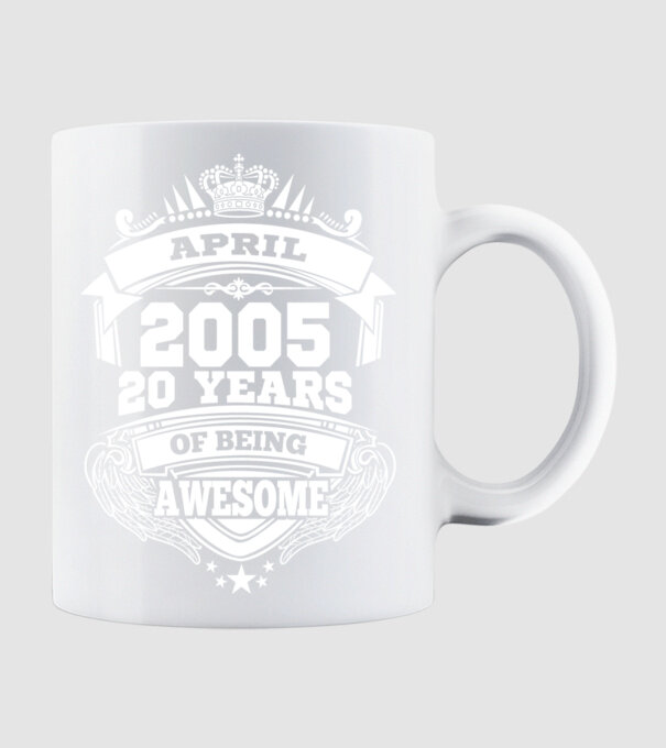 Awesome being of april 2005 model alb pe tricou
