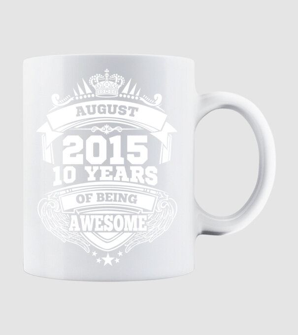 Awesome being of august 2015 model alb pe tricou