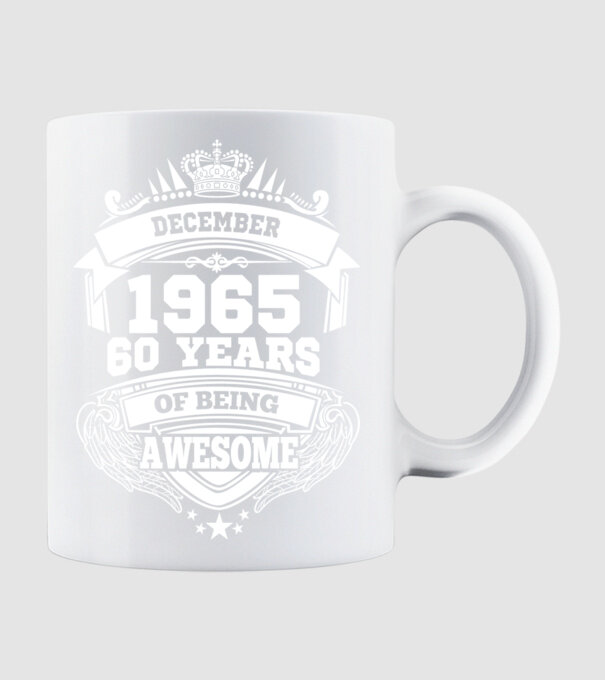 Awesome being of december 1965 model alb pe tricou
