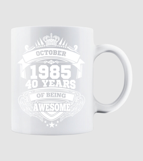 Awesome being of october 1985 model alb pe tricou